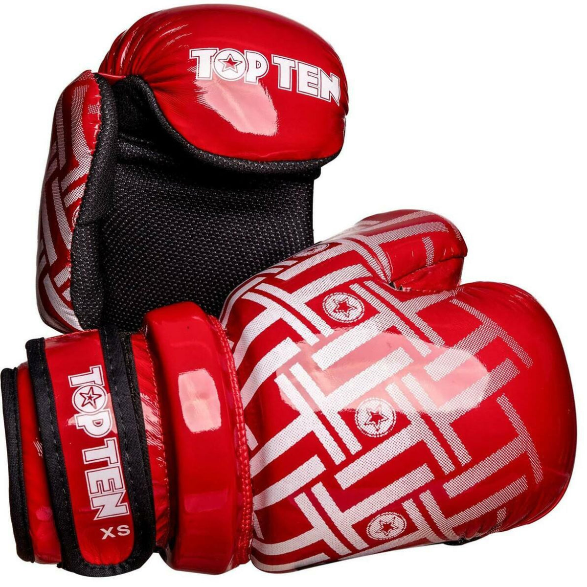 Red/White Top Ten Superlight Prism Glossy Pointfighter Gloves    at Bytomic Trade and Wholesale