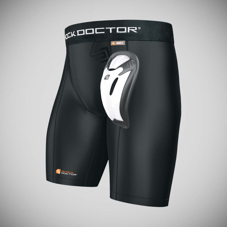 Black Shock Doctor Youth Core Compression Short/Bioflex Cup    at Bytomic Trade and Wholesale