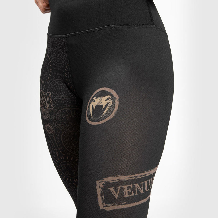 Black/Brown Venum Women Santa Muerte Dark Side Leggings    at Bytomic Trade and Wholesale