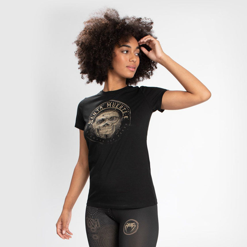 Black/Brown Venum Womens Santa Muerte Dark Side T-Shirt    at Bytomic Trade and Wholesale