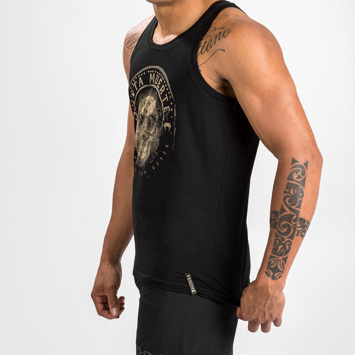 Black/Brown Venum Santa Muerte Dark Side Tank Top    at Bytomic Trade and Wholesale