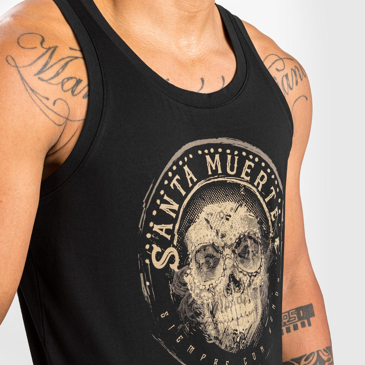 Black/Brown Venum Santa Muerte Dark Side Tank Top    at Bytomic Trade and Wholesale