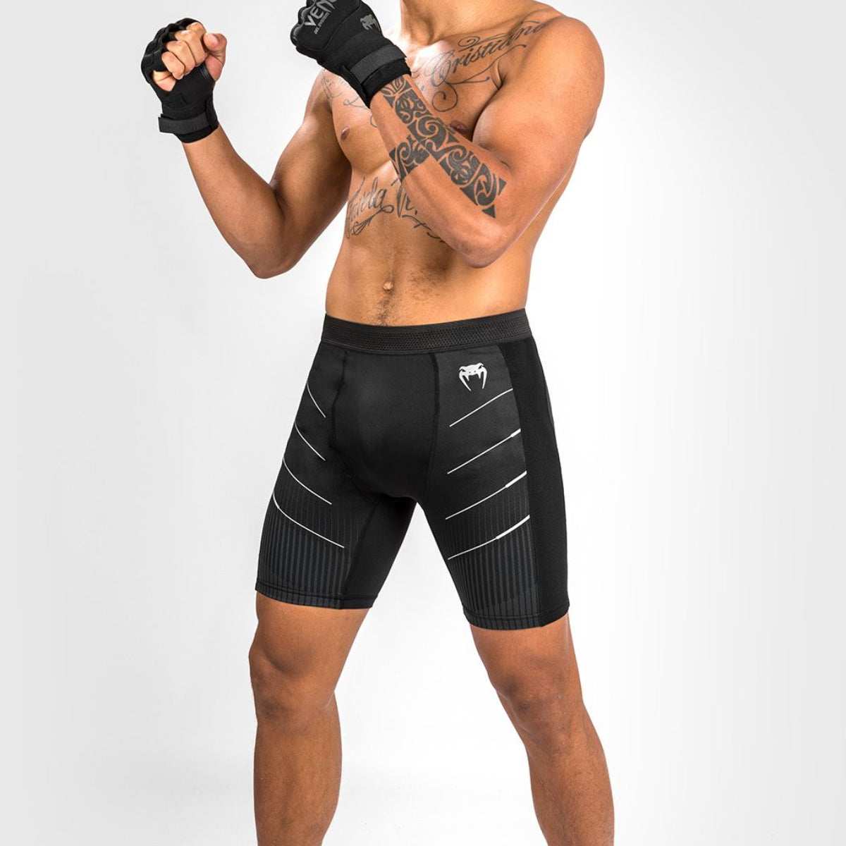 Black/Grey Venum Biomecha Vale Tudo Shorts    at Bytomic Trade and Wholesale