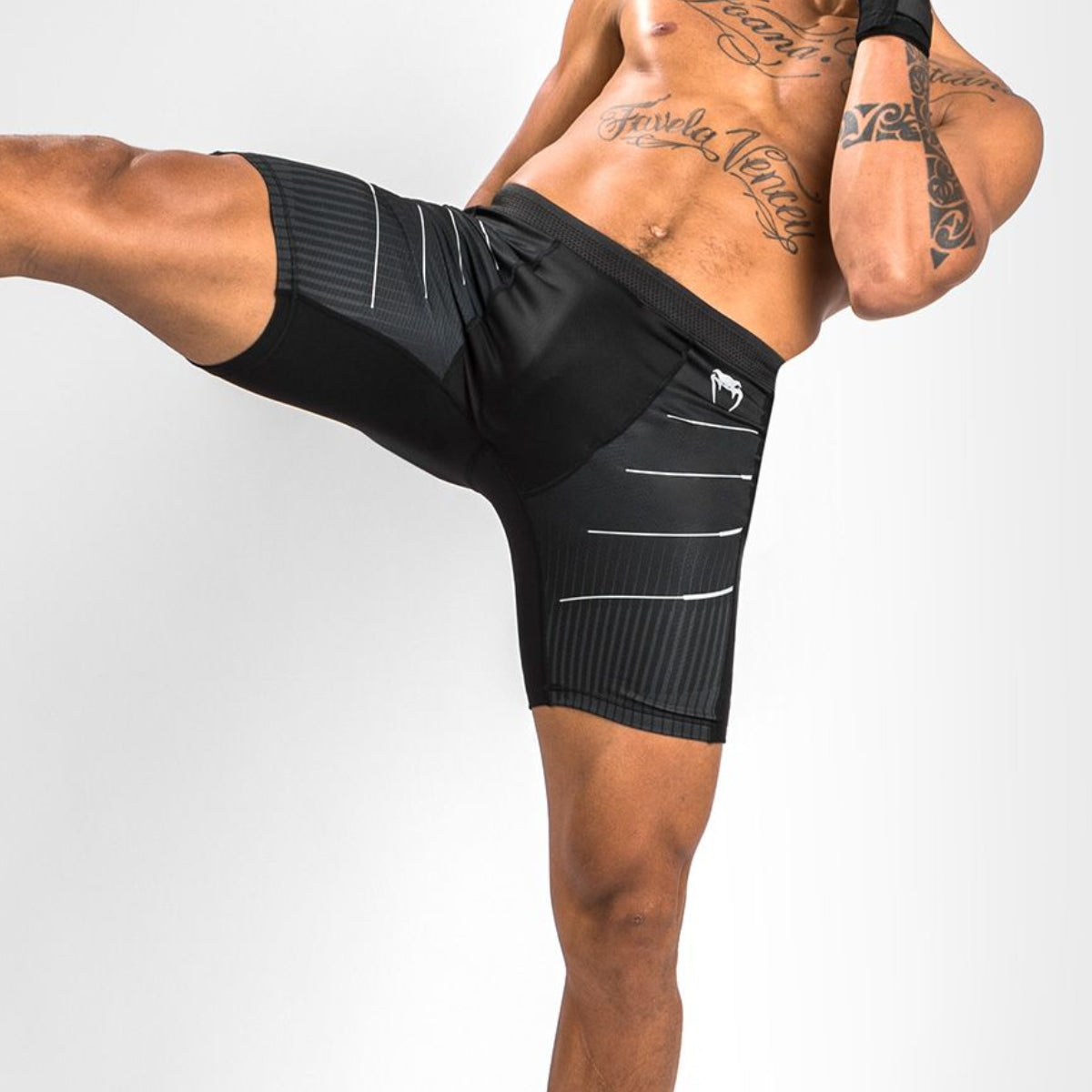 Black/Grey Venum Biomecha Vale Tudo Shorts    at Bytomic Trade and Wholesale