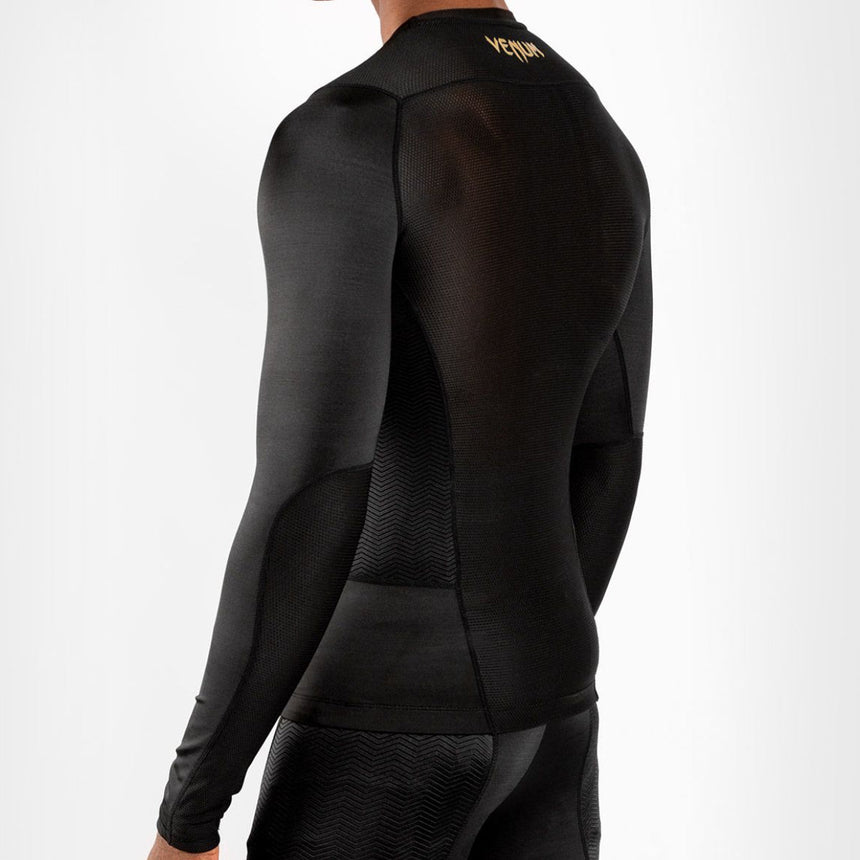 Black/Gold Venum G-Fit Long Sleeve Rash Guard    at Bytomic Trade and Wholesale