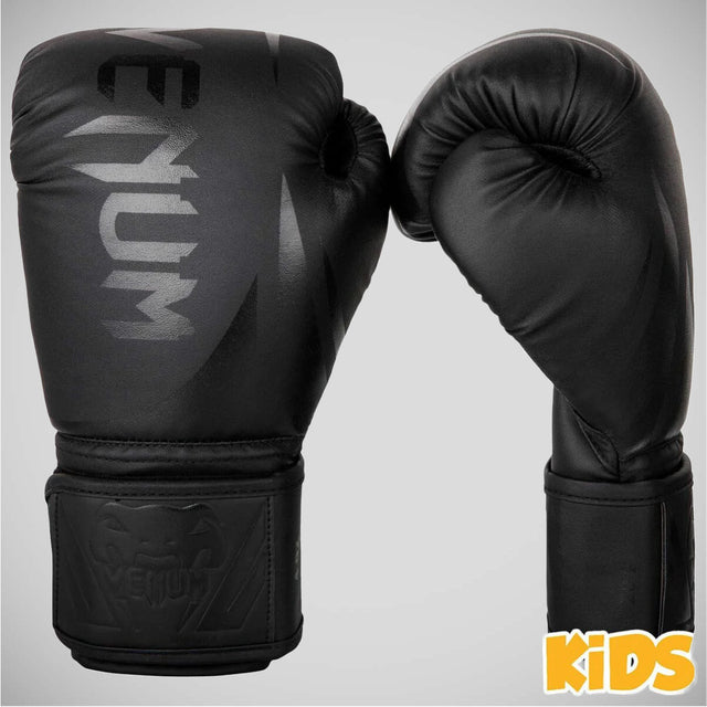 Black/Black Venum Challenger 2.0 Kids Boxing Gloves    at Bytomic Trade and Wholesale