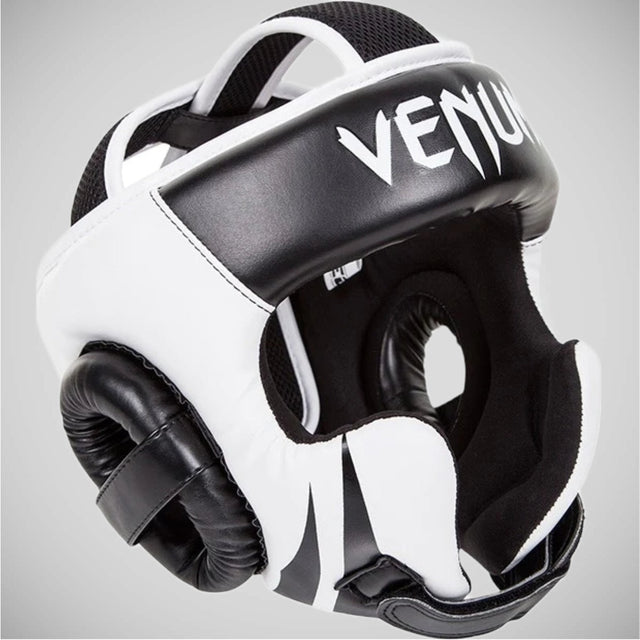 Black/White Venum Challenger v2 Hook & Loop Head Guard    at Bytomic Trade and Wholesale