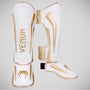 White Venum Elite Stand Up Shin Guards