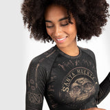 Black/Brown Venum Women Santa Muerte Dark Side Long Sleeve Rash Guard    at Bytomic Trade and Wholesale