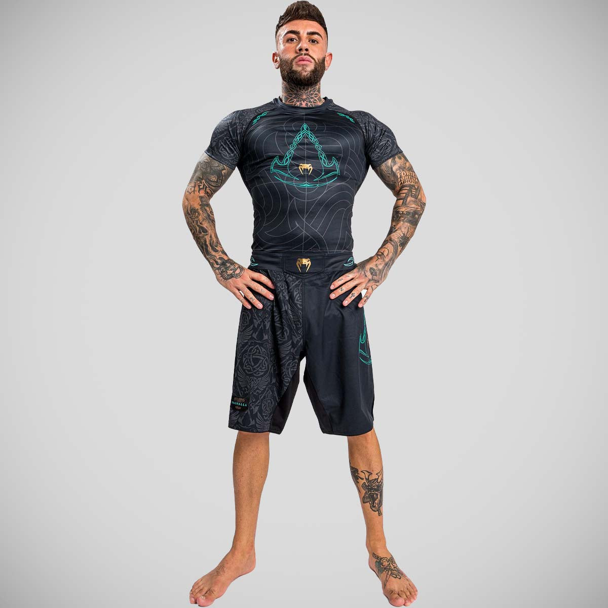 Black Venum Assassin's Creed Reloaded Short Sleeve Rash Guard    at Bytomic Trade and Wholesale