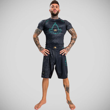 Black Venum Assassin's Creed Reloaded Short Sleeve Rash Guard    at Bytomic Trade and Wholesale