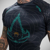 Black Venum Assassin's Creed Reloaded Short Sleeve Rash Guard    at Bytomic Trade and Wholesale