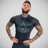 Black Venum Assassin's Creed Reloaded Short Sleeve Rash Guard    at Bytomic Trade and Wholesale