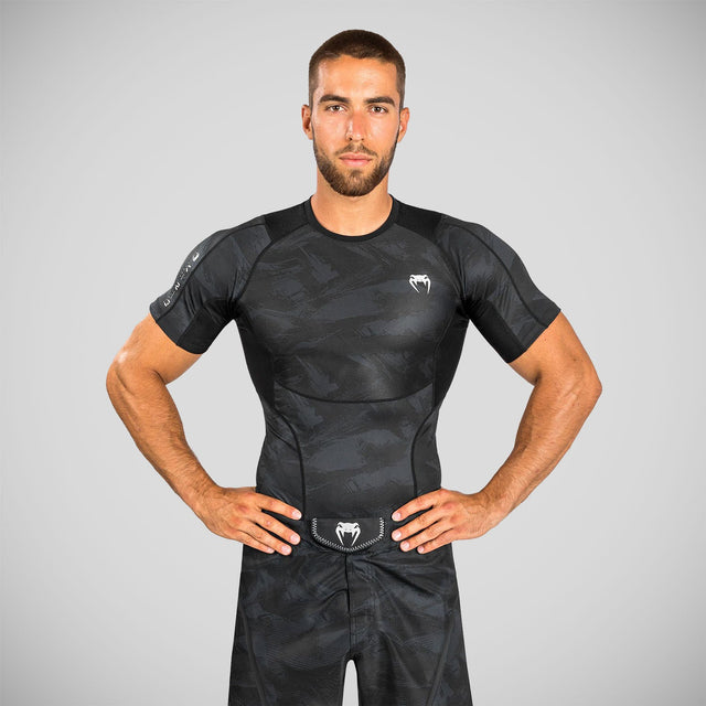 Black Venum Electron 3.0 Short Sleeve Rash Guard    at Bytomic Trade and Wholesale