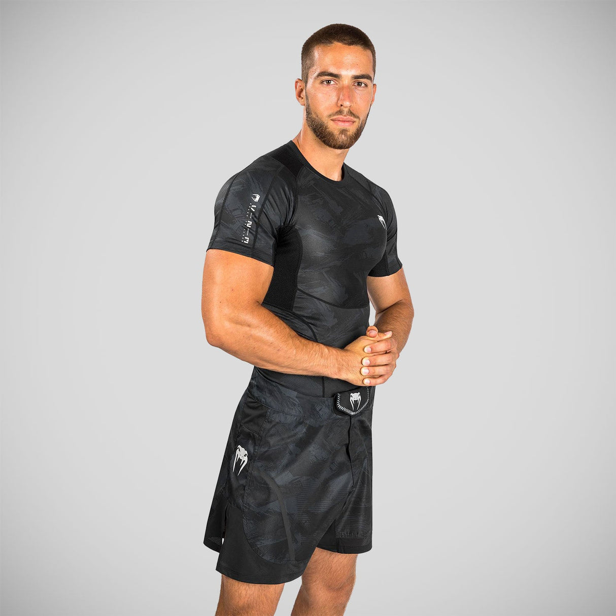 Black Venum Electron 3.0 Short Sleeve Rash Guard    at Bytomic Trade and Wholesale