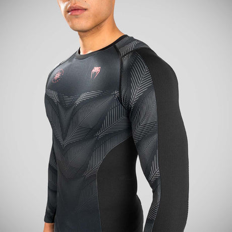 Black/Red Venum Phantom Long Sleeve Rash Guard    at Bytomic Trade and Wholesale