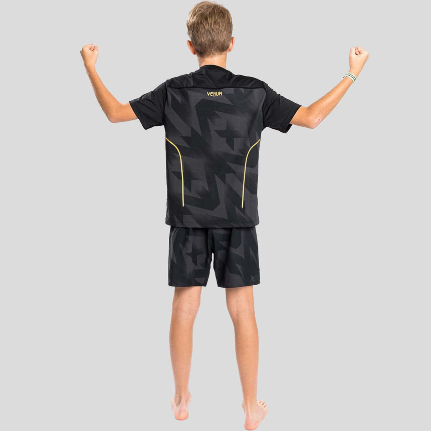 Black/Gold Venum Razor Kids Dry Tech T-Shirt    at Bytomic Trade and Wholesale