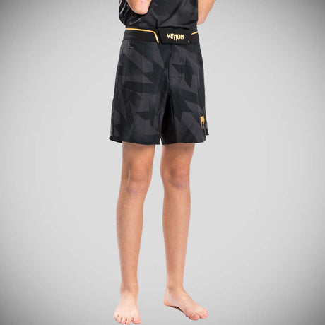 Black/Gold Venum Razor Kids Fight Shorts    at Bytomic Trade and Wholesale