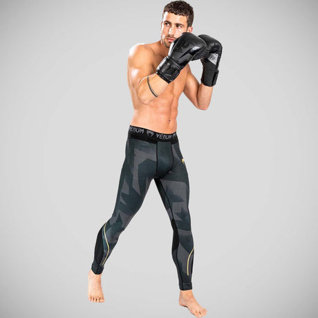 Black/Gold Venum Razor Spats    at Bytomic Trade and Wholesale