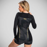 Black/Gold Venum Razor Women's Long Sleeve Rash Guard    at Bytomic Trade and Wholesale