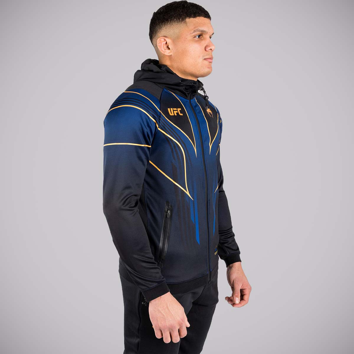 Blue/Black/Gold Venum UFC Authentic Fight Night 2.0 Walkout Hoodie    at Bytomic Trade and Wholesale