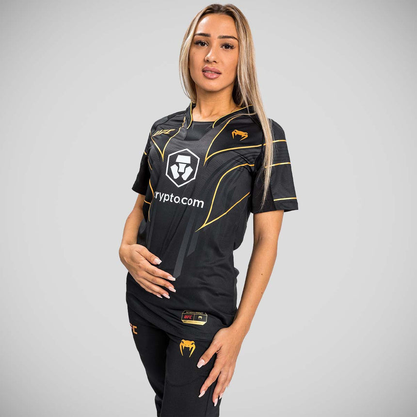 Black/Gold Venum UFC Authentic Fight Night 2.0 Women's Walkout Jersey    at Bytomic Trade and Wholesale
