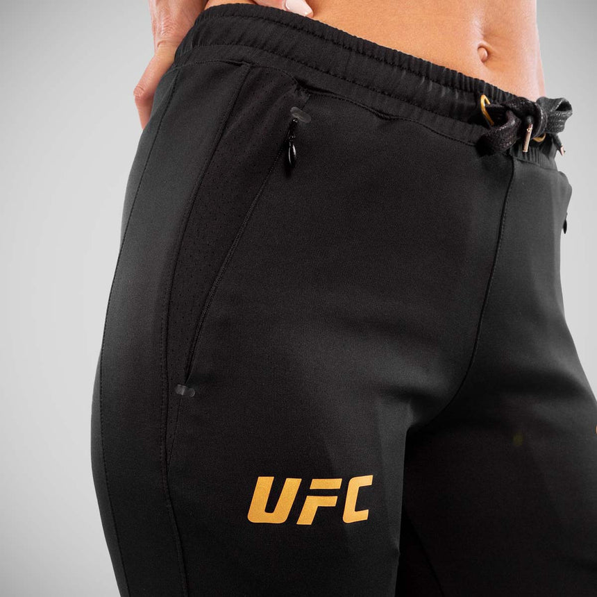 Black/Gold Venum UFC Authentic Fight Night Women's Walkout Joggers    at Bytomic Trade and Wholesale