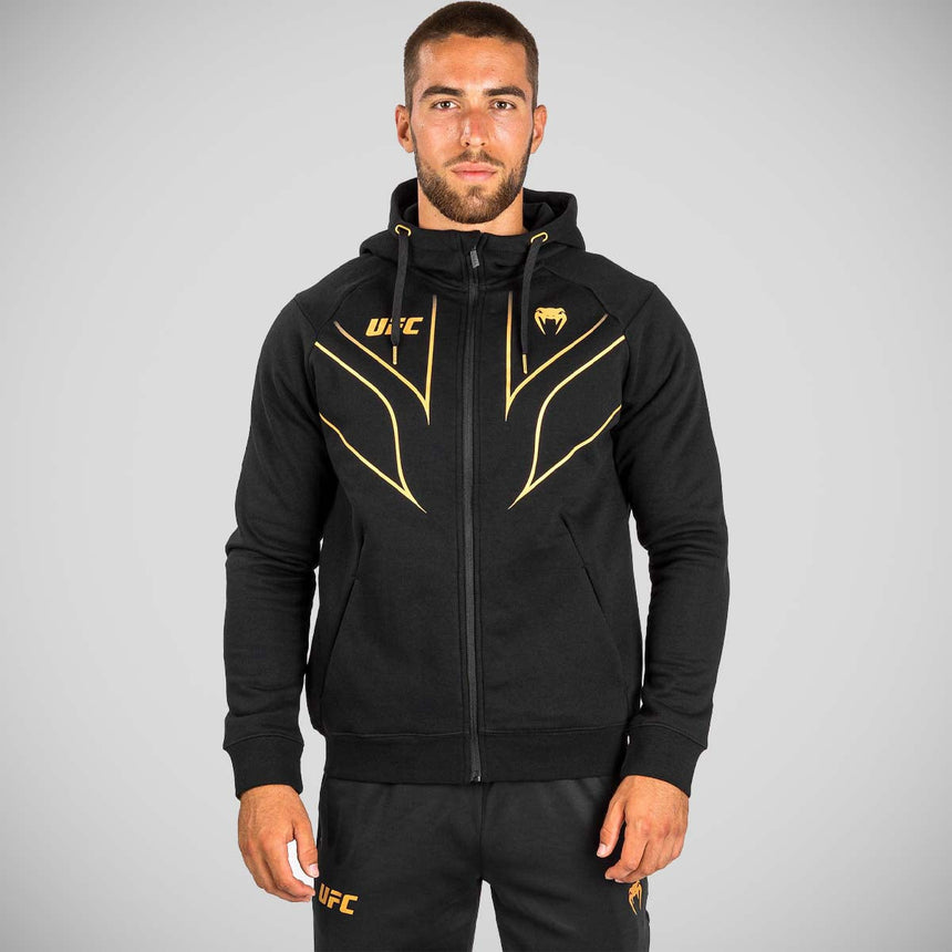 Black/Gold Venum UFC Fight Night 2.0 Replica Full Zip Hoodie    at Bytomic Trade and Wholesale