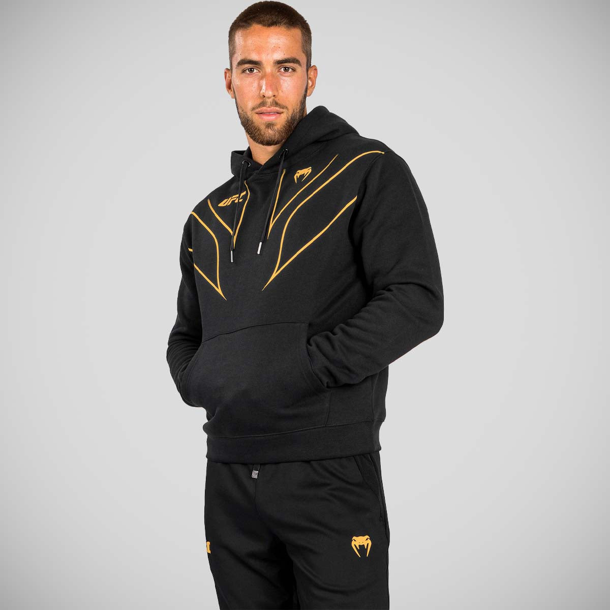 Black/Gold Venum UFC Fight Night 2.0 Replica Hoodie    at Bytomic Trade and Wholesale