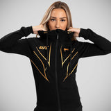 Black/Gold Venum UFC Fight Night 2.0 Replica Women's Full Zip Hoodie    at Bytomic Trade and Wholesale