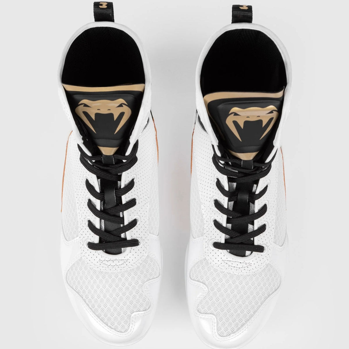 White/Black/Gold Venum Elite Boxing Shoes    at Bytomic Trade and Wholesale