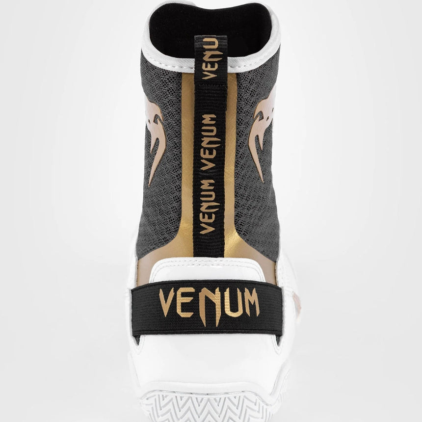 White/Black/Gold Venum Elite Boxing Shoes    at Bytomic Trade and Wholesale