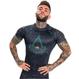 Black Venum Assassin's Creed Reloaded Short Sleeve Rash Guard    at Bytomic Trade and Wholesale