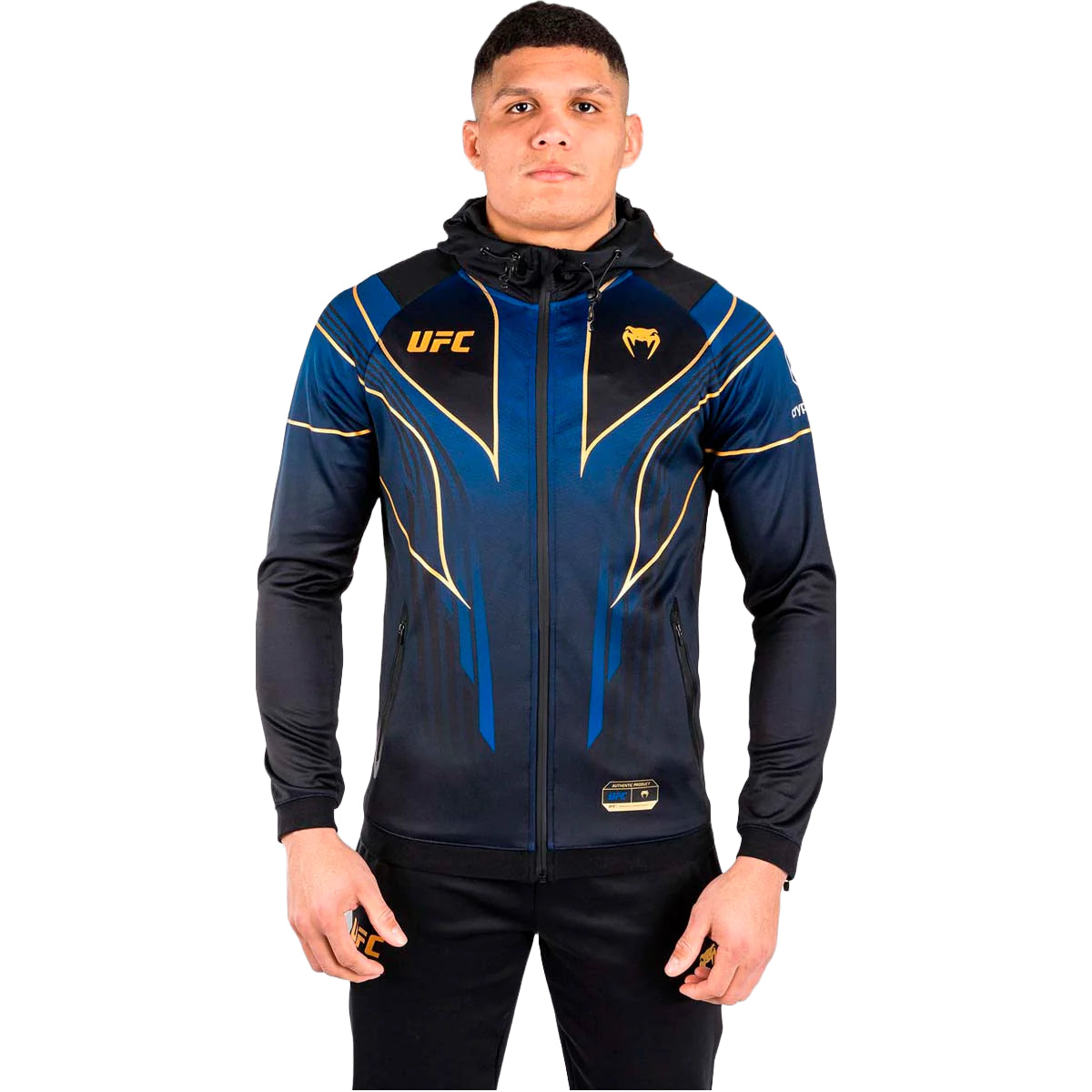 Blue/Black/Gold Venum UFC Authentic Fight Night 2.0 Walkout Hoodie    at Bytomic Trade and Wholesale