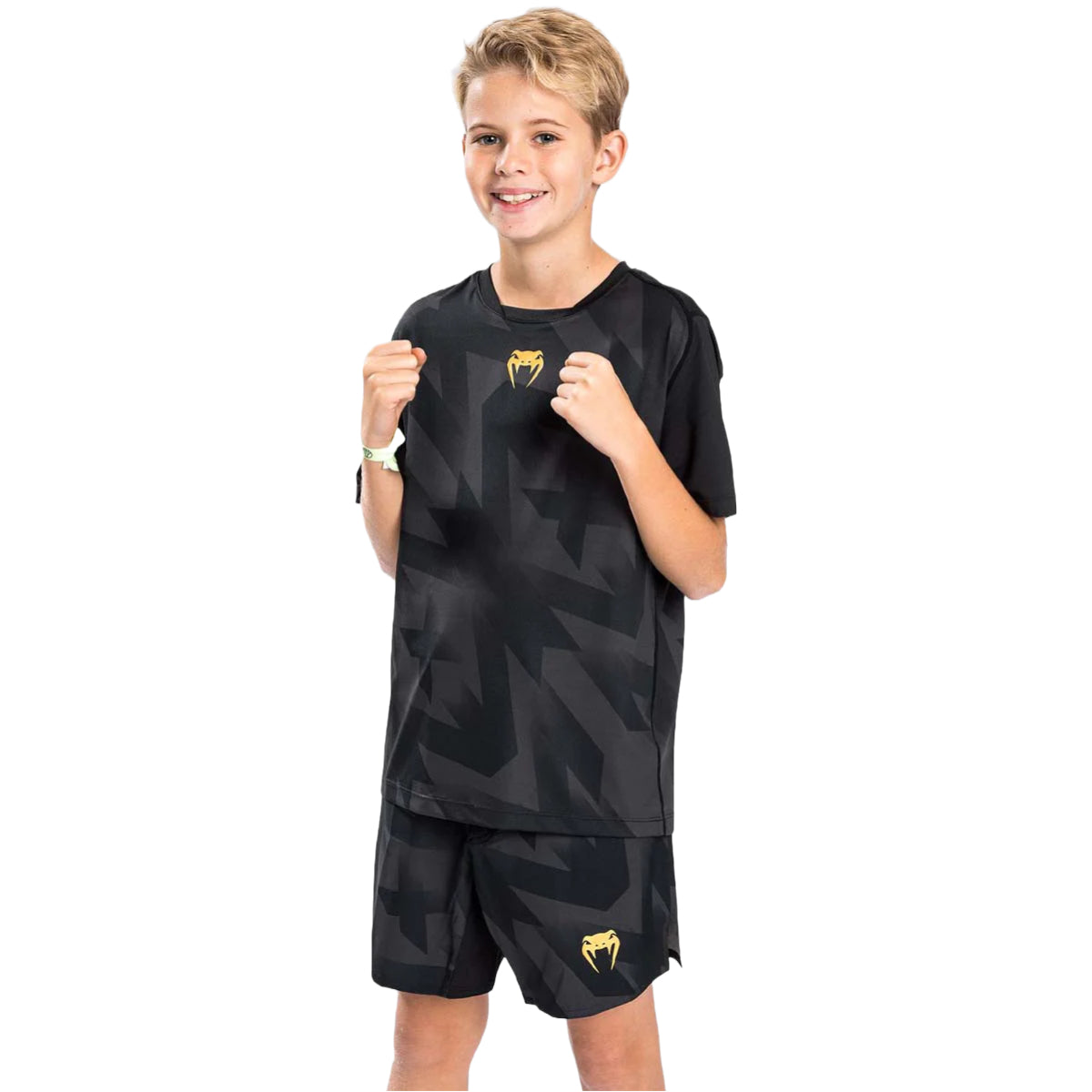 Black/Gold Venum Razor Kids Dry Tech T-Shirt    at Bytomic Trade and Wholesale