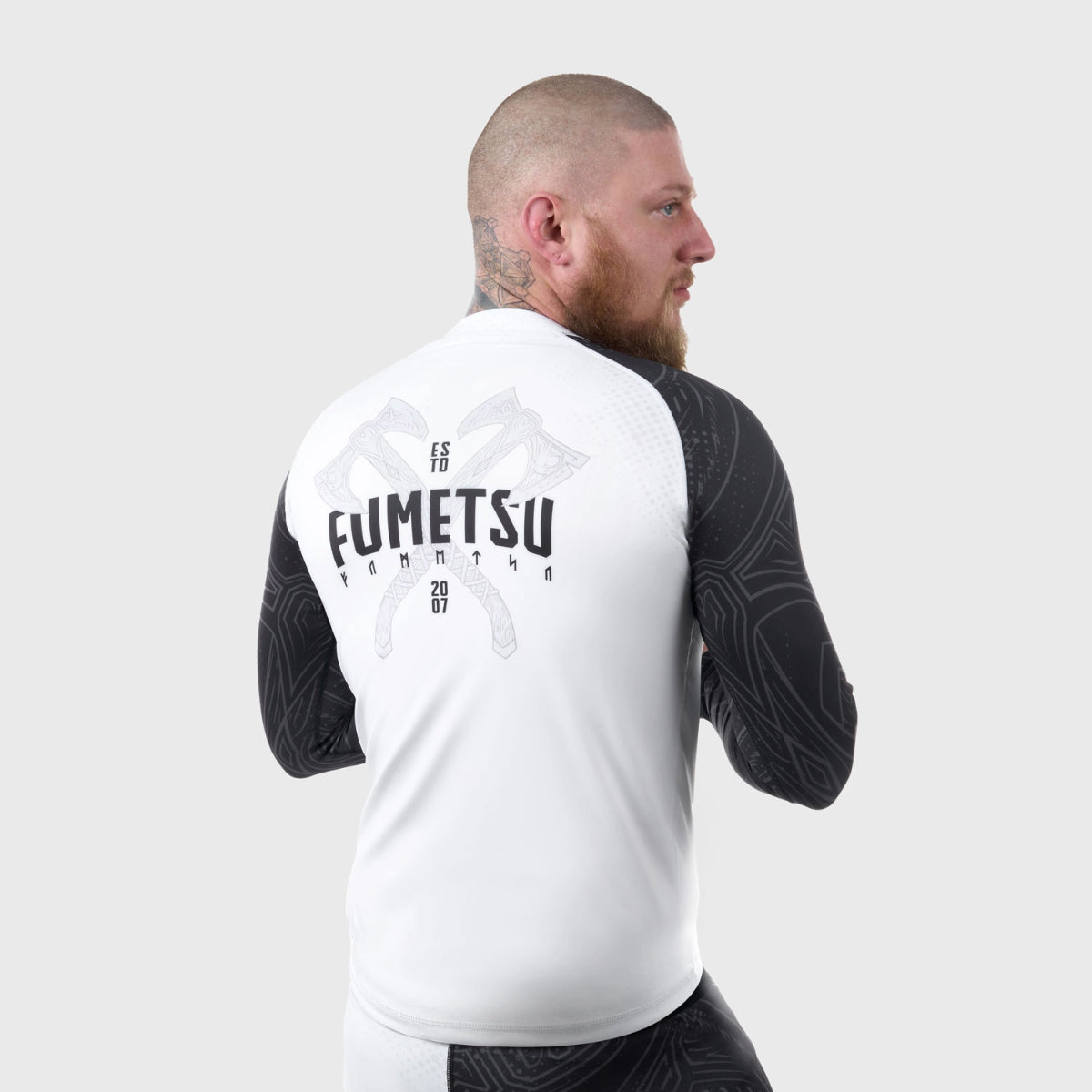 White/Black Fumetsu Berserker Long Sleeve Rash Guard    at Bytomic Trade and Wholesale