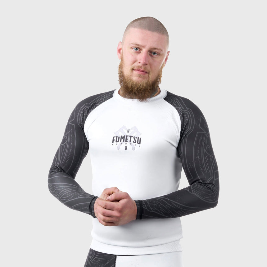 White/Black Fumetsu Berserker Long Sleeve Rash Guard    at Bytomic Trade and Wholesale