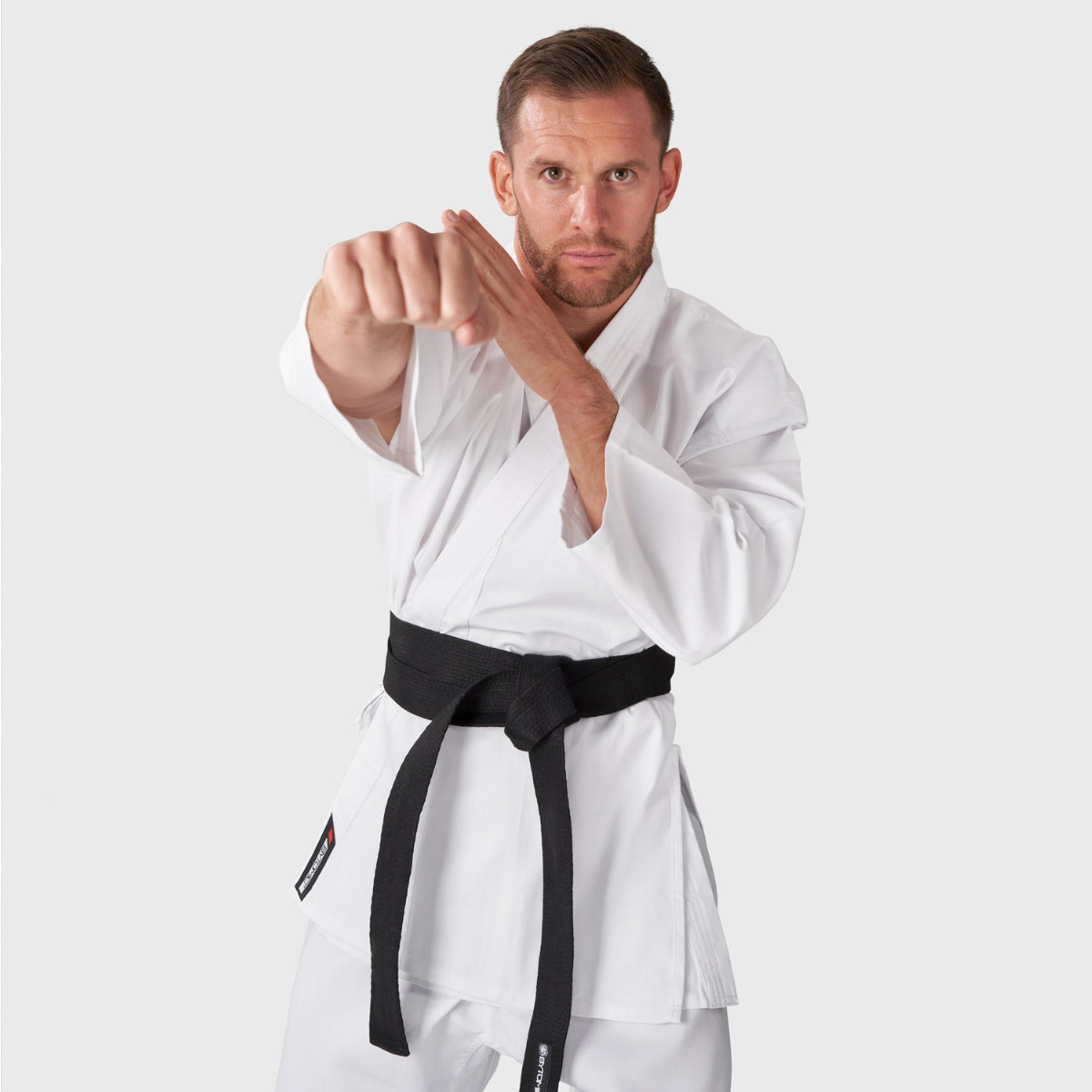 White Bytomic Red Label 7oz Cotton Adult Karate Uniform    at Bytomic Trade and Wholesale