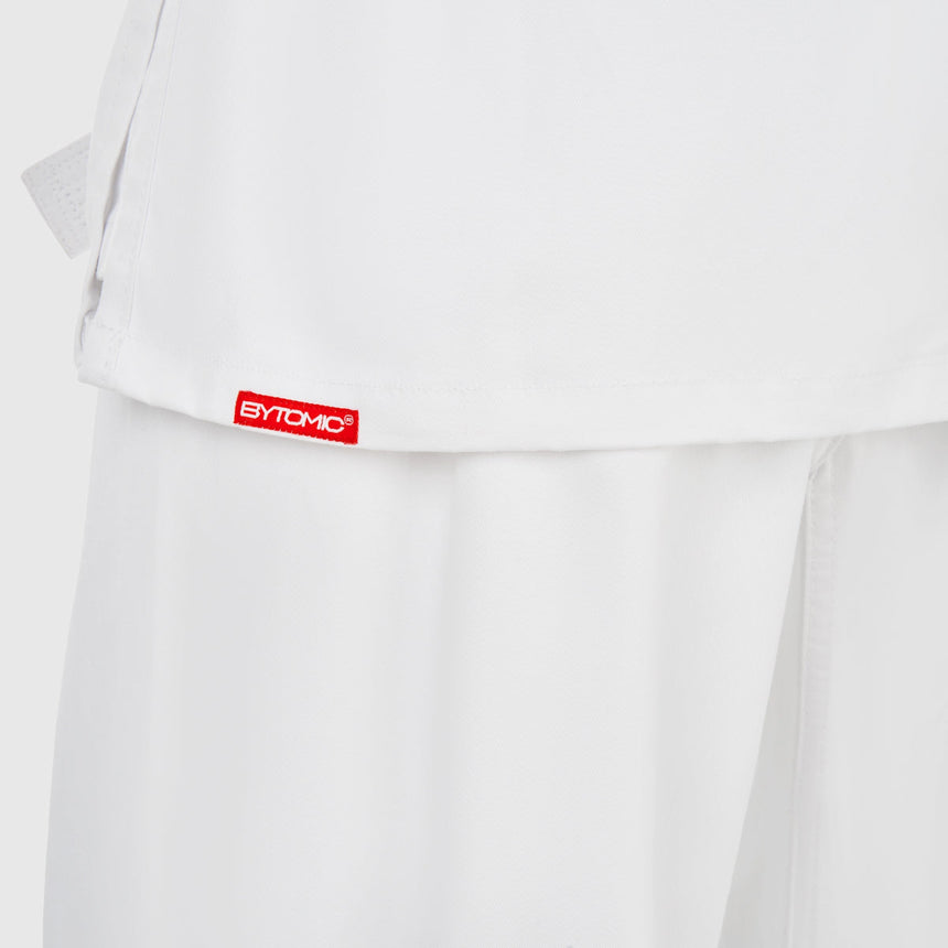 White Bytomic Red Label 7oz Cotton Kids Karate Uniform    at Bytomic Trade and Wholesale