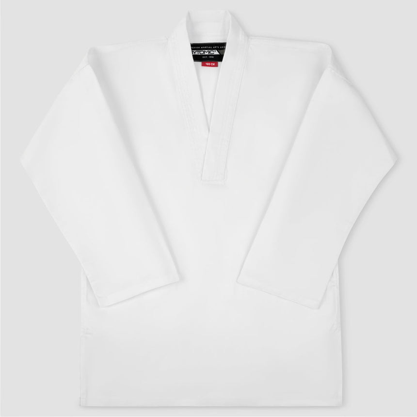 White Bytomic Red Label V-Neck Kids Martial Arts Uniform    at Bytomic Trade and Wholesale