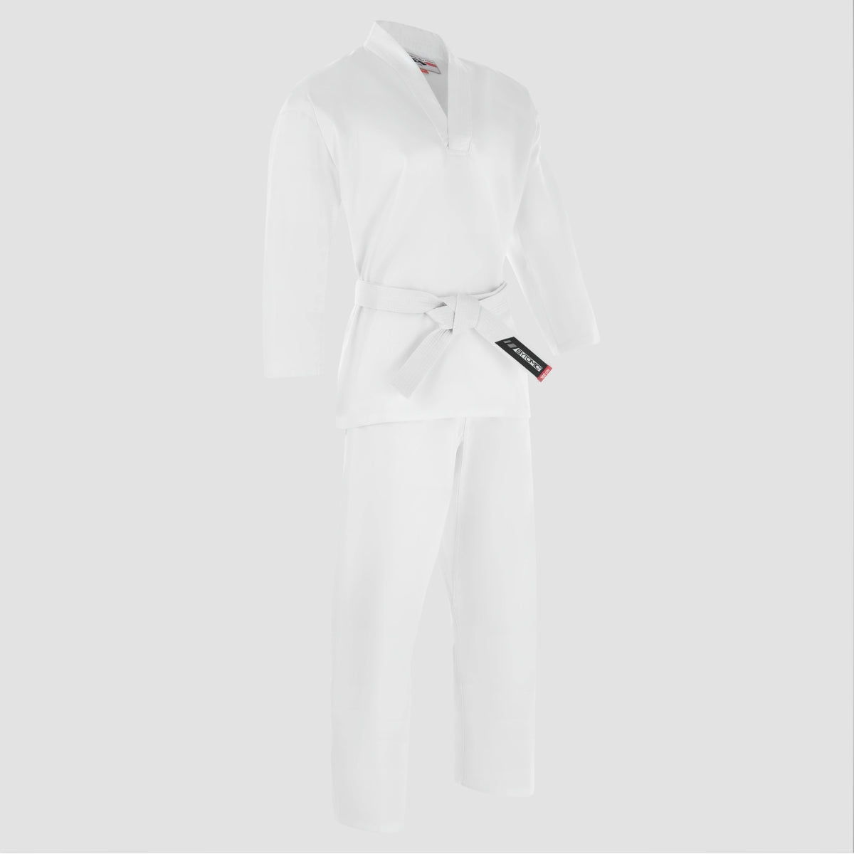 White Bytomic Red Label V-Neck Kids Martial Arts Uniform    at Bytomic Trade and Wholesale