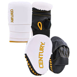 White/ Gold Century Partner Training Gloves and Mitts Combo    at Bytomic Trade and Wholesale