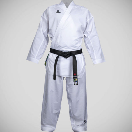 White Hayashi Premium WKF Approved Kumite Green Karate Gi    at Bytomic Trade and Wholesale