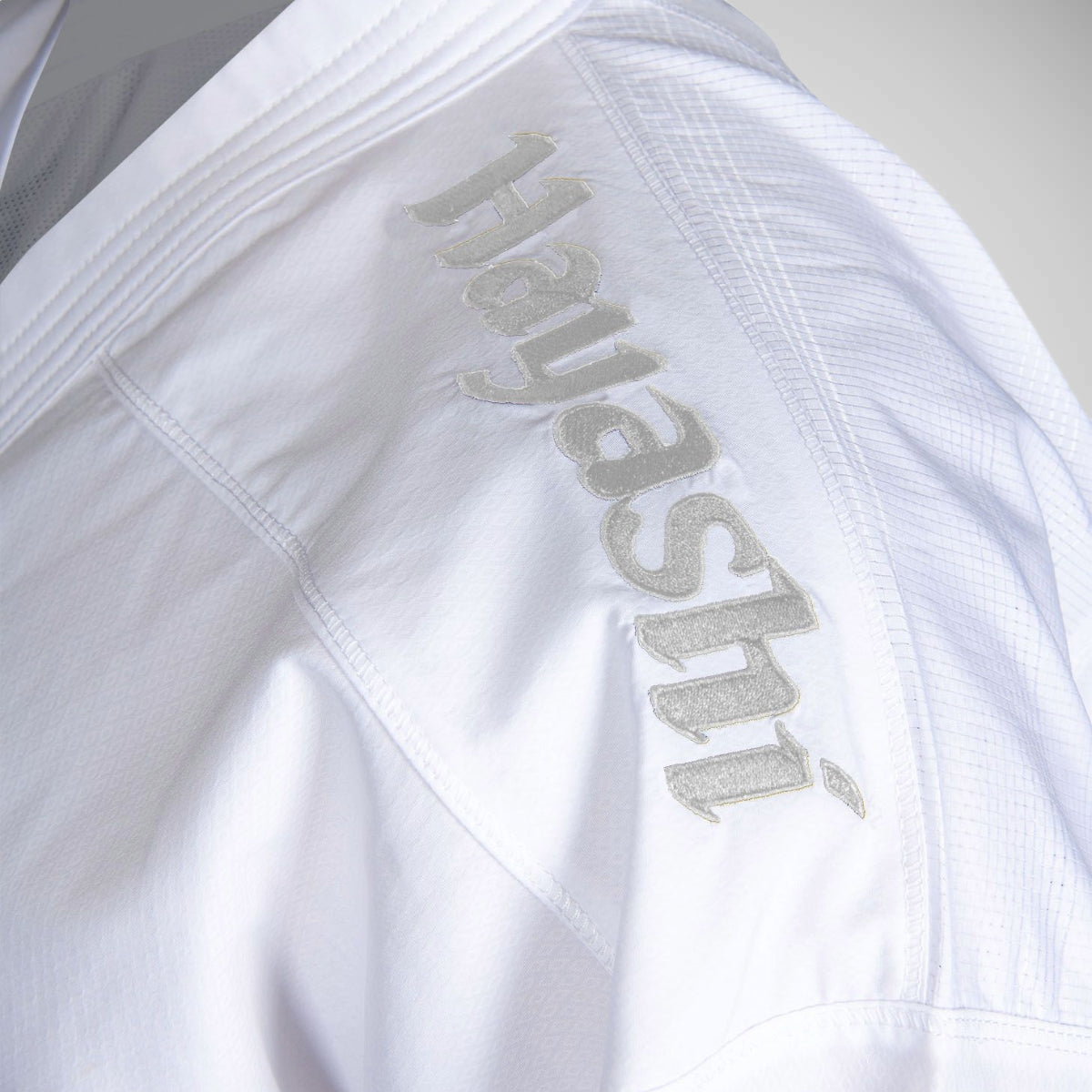 White Hayashi Premium WKF Approved Kumite Green Karate Gi    at Bytomic Trade and Wholesale