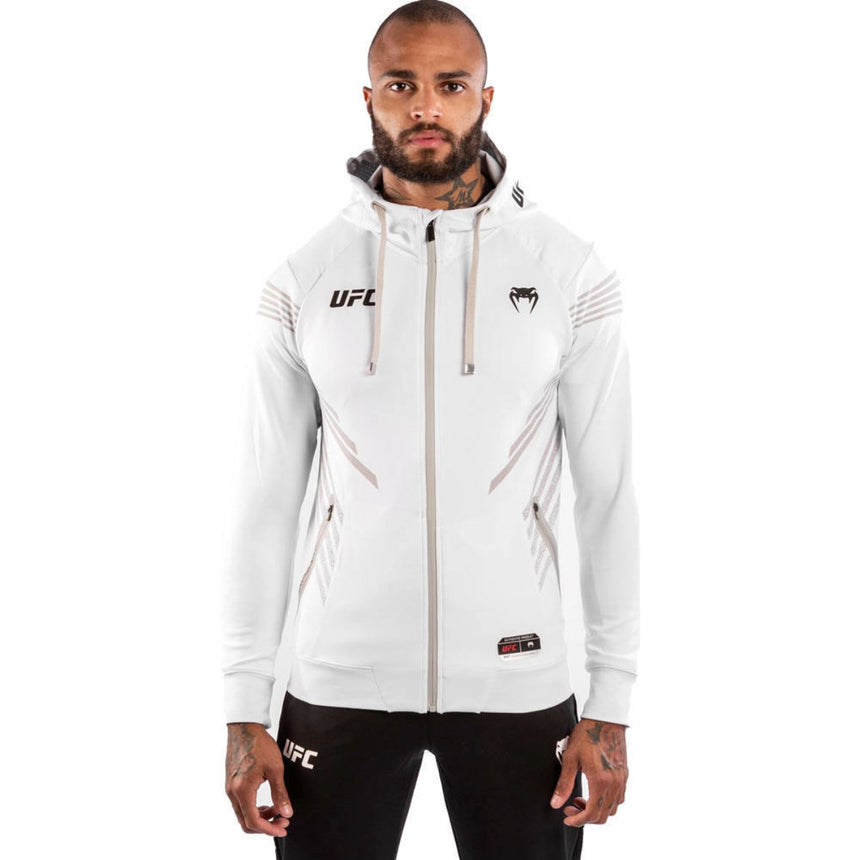 White Venum UFC Authentic Fight Night Walkout Zipped Hoodie    at Bytomic Trade and Wholesale