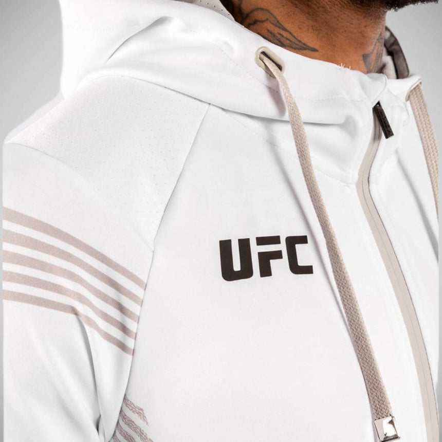 White Venum UFC Authentic Fight Night Walkout Zipped Hoodie    at Bytomic Trade and Wholesale