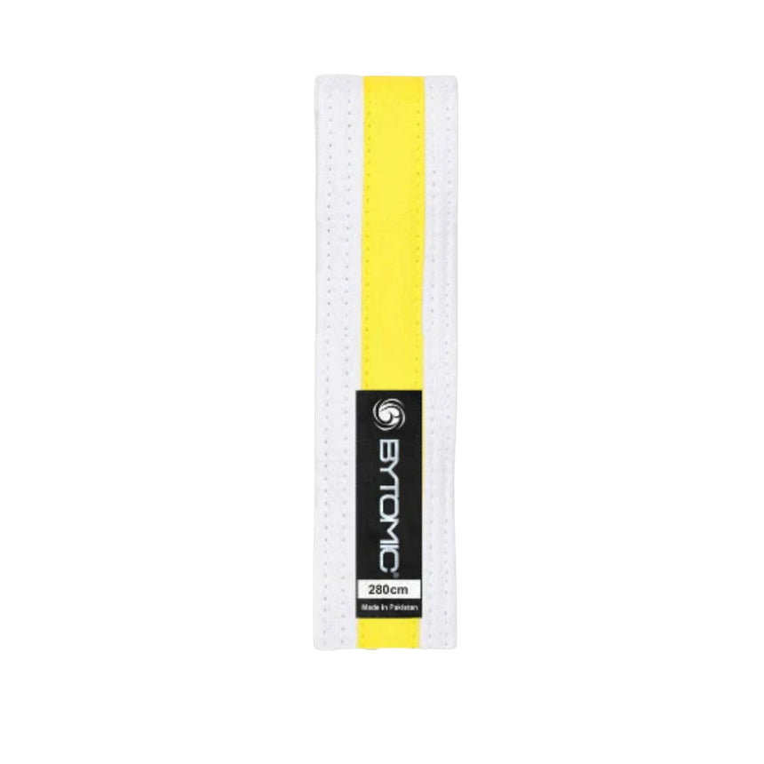 White/Yellow Bytomic Kids Martial Arts Belt    at Bytomic Trade and Wholesale