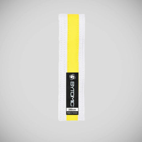 White/Yellow Bytomic Kids Martial Arts Belt    at Bytomic Trade and Wholesale