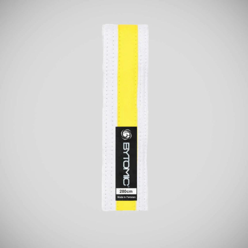 White/Yellow Bytomic Kids Martial Arts Belt    at Bytomic Trade and Wholesale