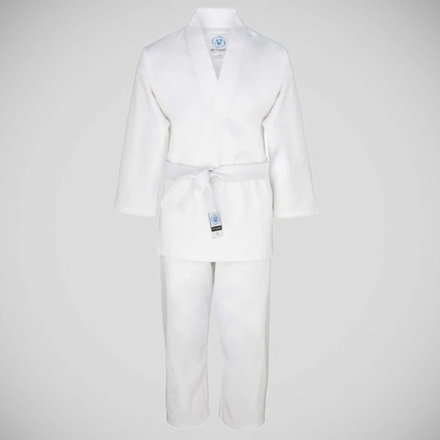 White Bytomic Kids V-Neck Uniform    at Bytomic Trade and Wholesale